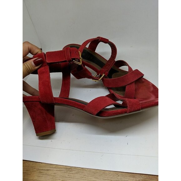 Marni Women's Red Ankle Strap Heel Sandals Buckle Closure Open Toe Size 40 - Picture 3 of 11